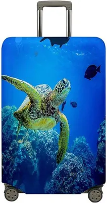 Productafbeelding van Stevige Kofferhoes met Zeeschildpadprint - Beschermhoes voor Trolley Bagage (45-81 cm)