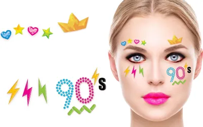 Produktbild von Aufkleber Kristalle Gesicht Dekoration Disco 90er