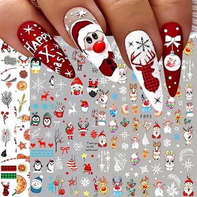 Produktbild von 10 Blatt Nagelsticker Weihnachten Rentier Stern Nail Art Sticker Selbstklebend Dekoration