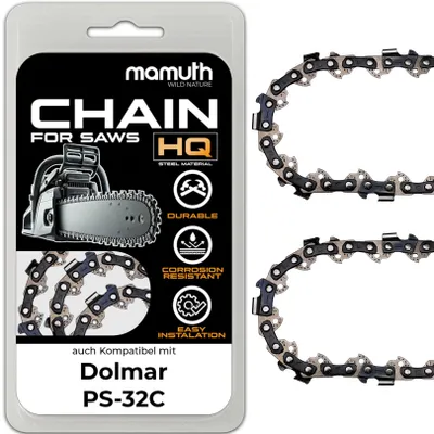 Immagine prodotto di 2 catene per motosega 35 cm 1,1 mm 3/8" 52 TG per Dolmar PS-32C