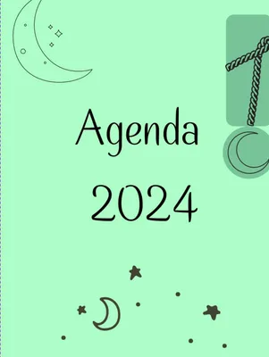Immagine prodotto di Agenda 2024 con calendario mensile e settimanale a colori