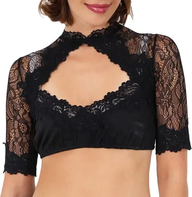 Produktbild von Dirndlbluse Pippa schwarz spitze 34