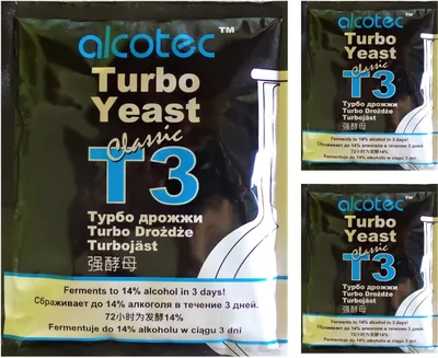 Produktbild von HUGBERT Turbohefe Alcotec T3 Classic Turbo Vodka Alkohol Gärhefe Hefe, 3 Stück