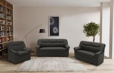 Produktbild von DOMO Collection Sofa Berlin FK, 3 Sitzer Couch mit Federkernpolsterung, 3er Couchgarnitur 178 x 90 x 89 cm (BxTxH), schwarz