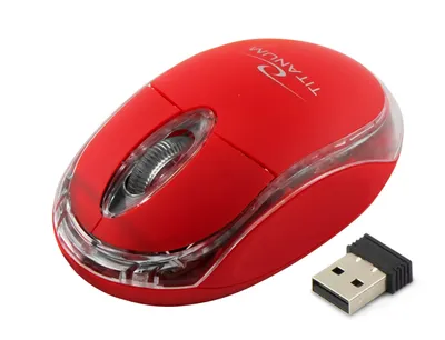 Produktbild von Titanum Wireless 2,4 GHz optische Maus 3D USB Condor Rot