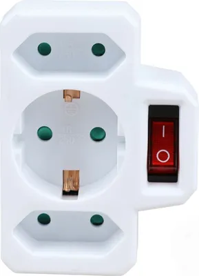 Produktbild von Steckdosen Adapter 3-fach Mehrfachstecker Mehrfachsteckdose Verteiler Steckdosen