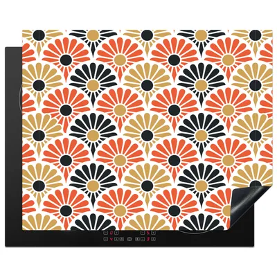 Produktbild von KitchenYeah© Herdabdeckplatte Blumen - Japan - Muster , 65x52cm, Küche Deko, Glaskeramikkochfeld Herdabdeckung, Abdeckplatte fùr Kochfeld