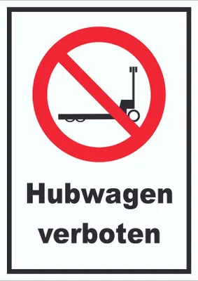 Produktbild von Schild Hubwagen verboten A5 (148x210mm)