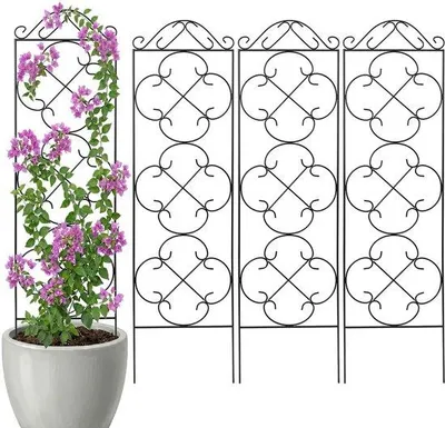 Zdjęcie produktu dla Stojak ogrodowy do pnączy – 4 sztuki – wysokość 123 cm x szerokość 31 cm