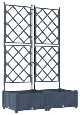 Obrázok produktu pre vidaXL Záhradný kvetináč, 2 ks, sivý, 80 x 40 x 125,5 cm, plast