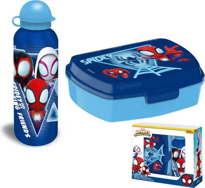 Produktbild von Spiderman Brotdose & Trinkflasche Set Blau Web Design