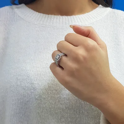 Produktbild von 1,14 Carat Diamantring mit Diamanten in Baguette-Schliff - 55 (17,50 mm)