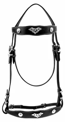 Produktbild von AMKA Prunkzaum Portugiesische Trense Barockzaum  Barocktrense schwarz silber Ornamente in XF/S
