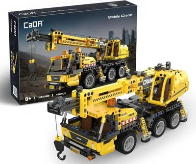Obrázek produktu pro Stavebnice CADA 3W1 Žlutý mobilní jeřáb - jeřábový naviják 658 kusů.