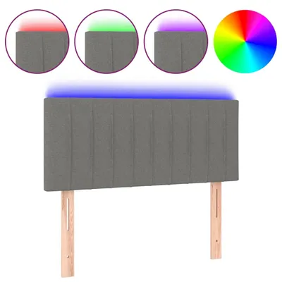 Produktbild von vidaXL LED Kopfteil Dunkelgrau 100x5x78/88 cm Stoff