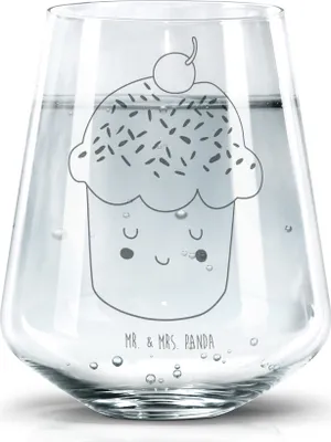 Produktbild von Mr. & Mrs. Panda Glas Cupcake - Transparent - Geschenk, Glasbecher, Trinkgefäß, Wunder, Wasserbecher, Cupcakes, Trinkglas, Küche Deko, Muffin, Lustige Sprüche, Tumbler