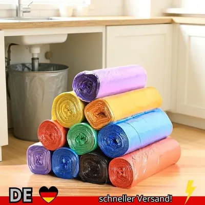 Produktbild von 5 Rollen 1 Packung Einweg-Müllbeutel für den Haushalt Küchenaufbewahrung