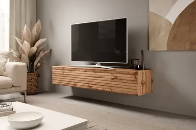 Produktbild von 4ALLHOME TV-Schrank Felix 160 cm, TV-Lowboard, TV-Möbel, TV-Lowboard, Lamellenfronten, Wotan