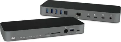 Produktbild von OWC OWCTB3DK14PSGG, Kabelgebunden, Thunderbolt 3, 3,5 mm, 10,100,1000 Mbit/s, Grau, MicroSD (TransFlash), SD