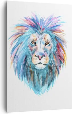 Produktbild von Bild auf Leinwand - Leinwandbild - Einteilig - Bunt Löwe Mähne - 80x120cm - Wand Bild - Wanddeko - Wandbilder - Leinwanddruck - Kunstdruck - Wanddekoration - Leinwand bilder - Wandbild - PA80x120-4250