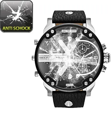 Produktbild von 3x Panzerfolie für Diesel Uhr DZ7312 DZ7313 DZ7413 DZ7406 Displayschutzfolie KLAR