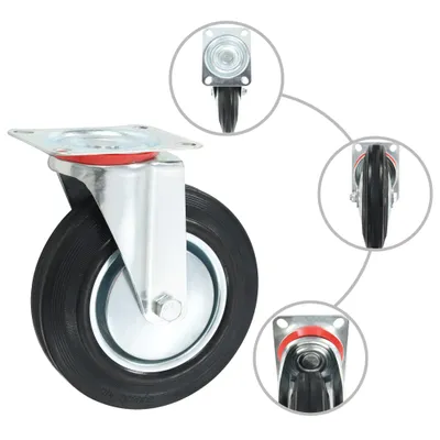 Image de vidaXL Roulettes pivotantes 4 pcs. 200 mm