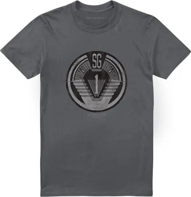 Image de Stargate SG-1 - T-shirt unie pour homme/femme, insigne TV21719 (XXL) (Charbon de bois)