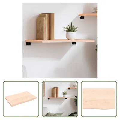 Produktbild von The Living Store Wandregal 60x40x2 cm Massivholz Eiche Unbehandelt