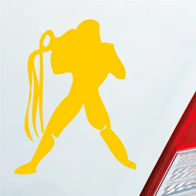 Produktbild von Auto Aufkleber Sternzeichen Wassermann PKW Car KFZ Roller 8x10 cm Gelb Sticker Heckscheibenaufkleber