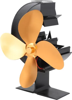 Obrázek produktu pro Ventilátor na kamna na dřevo 4 lopatky Krbový ventilátor Tepelně napájený Rychlá teplá cirkulace Měsíční hvězdný vzor Termální ventilátor pro kempování Venkovní zlato