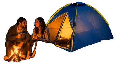 Imagen del producto de Tienda de campaña, 120 x 200 x 100 cm, fabricada con material impermeable, una habitación, ideal para dos personas, diseño ligero
