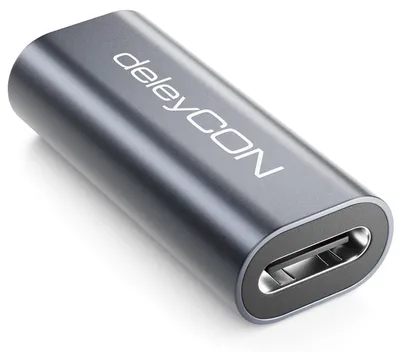 Produktbild von deleyCON USB-C Kupplung 40Gbps, 240W, 8K60Hz, USB 4.0 Aluminium Gehäuse, Typ C Buchse auf Buchse, USB C Kabel Verlängern - für Ladekabel Datenkabel Smartphone Tablet MacBook Notebook PS5 usw.