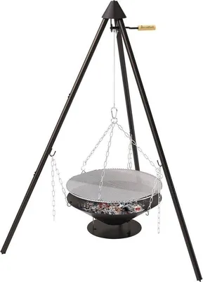 Produktbild von Portable Holzkorb-Grill mit Trageeimer - 60x60x166cm