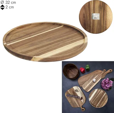 Obrázok produktu pre Podnos z akáciového dreva ACACIA Ø32 cm