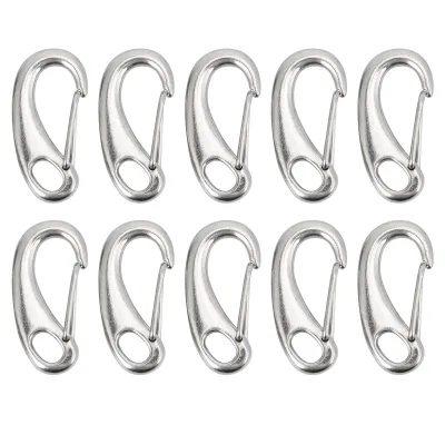 Produktbild von 10 Stück Edelstahl-Schnapphaken, 30mm, robust, für Flaggenleinen, Outdoor, Bootszubehör