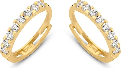 Produktbild von New Bling 9NBG-0057 - Gouden oorringen - 14 Karaat - Met Zirkonia - 12mm - Geel Goud