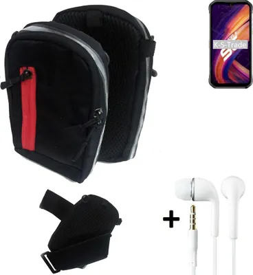 Produktbild von K-S-Trade Outdoor Gürteltasche Holster Umhängetasche + Kopfhörer kompatibel mit Ulefone Armor 11 5G schwarz Handy Tasche Case travelbag