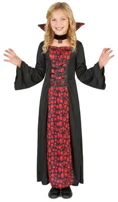 Immagine prodotto di Costume da vampiro elegante per bambini rosso-nero - 110-122 (4-6 anni)