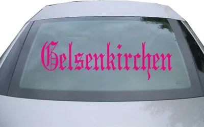 Produktbild von Indigos UG - Aufkleber Heckscheibe & Motorklappe DE6503 - pink - 600x180 mm - Stadt Gelsenkirchen - Auto Scheiben Fenster Heckklappe Tuning Racing JDM - Die cut