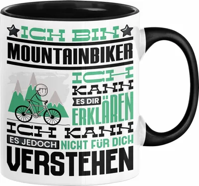 Produktbild von Mountainbiker Geschenk Kaffee-Tasse Geschenkidee für Mountainbiker Ich Bin Mountainbiker Ich Kann Es Dir Erklären Jedoch Nicht Für Dich Verstehen Spruch Lustig (Schwarz)