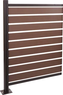 Produktbild von Alu Mülltonnen-Zaun MCW-K57, Erweiterungselement Mülltonnenverkleidung, Holzoptik erweiterbar 130x100x6cm  braun