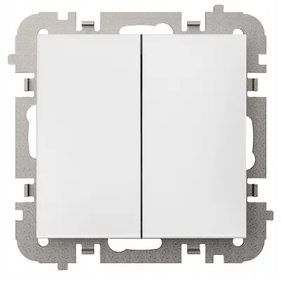 Image de Interrupteur double classique, encastré Elektro-Plast blanc 3811-10