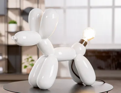 Produktbild von Gilde Tischleuchte, Ballonhund, Scotty, Kunstharz, weiß, VE 1 Höhe: 35.50 cm Breite: 41.00 cm Tiefe: 16.00cm 58146