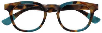Produktbild von OPULIZE Ava Lesebrille Schmeichelhaft Abgerundet Rahmen Federscharniere Kratzfest Braun Schildpatt Türkis Herren Damen R62-Q +2.50