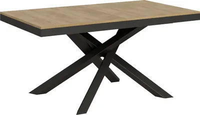 Produktbild von Ausziehbarer Tisch 90x160/264 cm Gestell Volantis Evolution Eiche Natur Anthrazit
