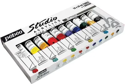 Obrázok produktu pre Sada 10 akrylových farieb + štetec - 10 x 20 ml.