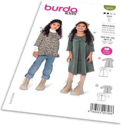 Obrázok produktu pre Strih Burda 9252 - Dievčenské áčkové šaty, blúzka