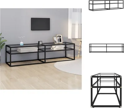 Image de vidaXL Meuble TV Transparent 160x40x40,5 cm verre trempé - Meubles TV