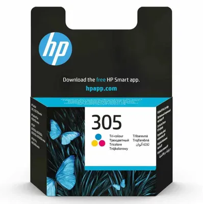 Obrázok produktu pre HP Trojfarebná originálna atramentová kazeta 305, Štandardná výťažnosť, Azúrová, Purpurová, Žltá, Atrament na báze farby, 2 ml, 1 kusov, Balenie po jednom kuse