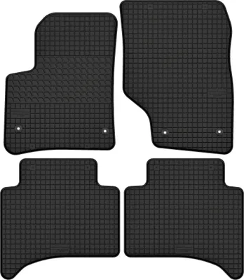 Produktbild von Gummimatten passend für VW Touareg I (2002-2010) Gummi Fußmatten Satz Schwarz + Stopper
